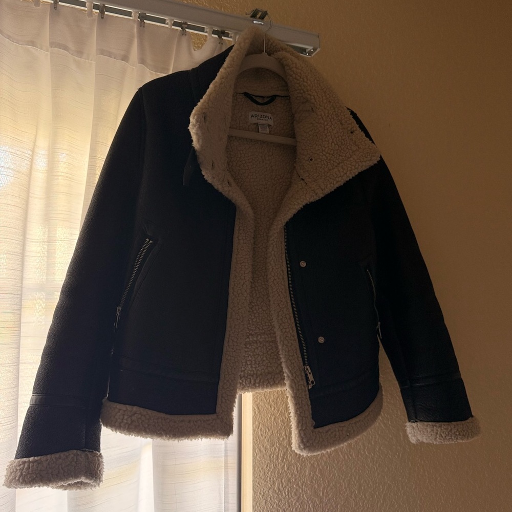 Andrew Marc Black and Cream Teddy Jacket